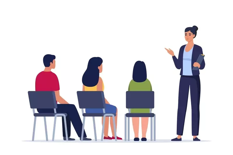 woman training new employees