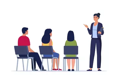 woman training new employees