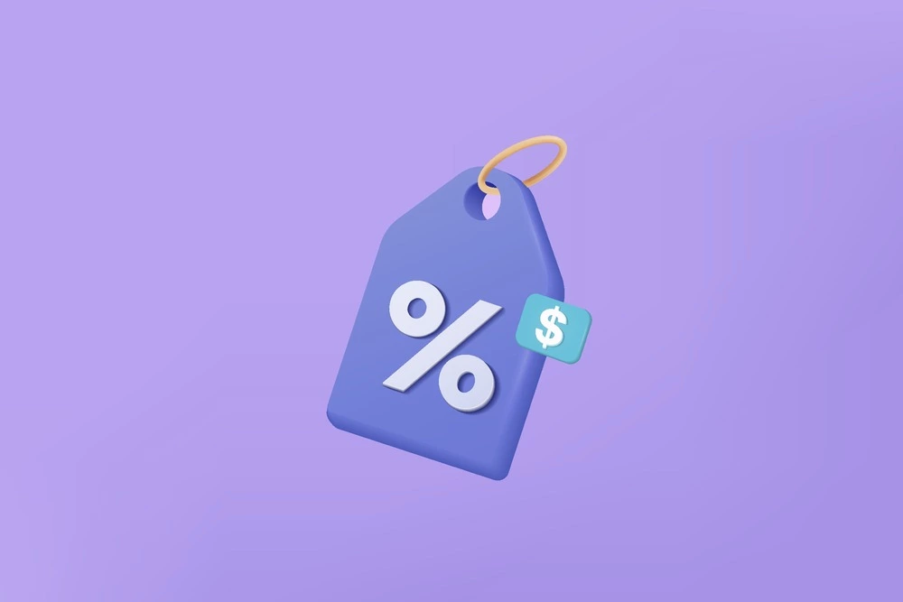 price tag showing % discount