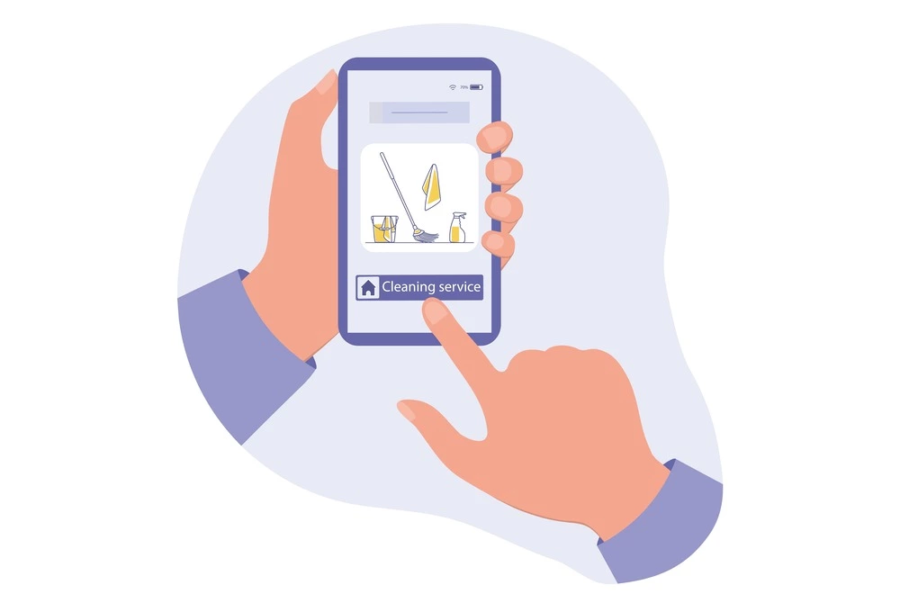using housekeeping app on mobile phone