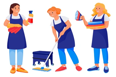 housekeepers cleaning